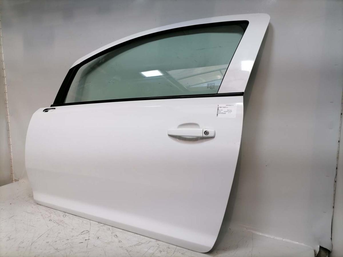 Opel Corsa D original T&uuml;r vorn links Z474 Casablancawei&szlig; 3 T&uuml;rer Rohbau BJ09